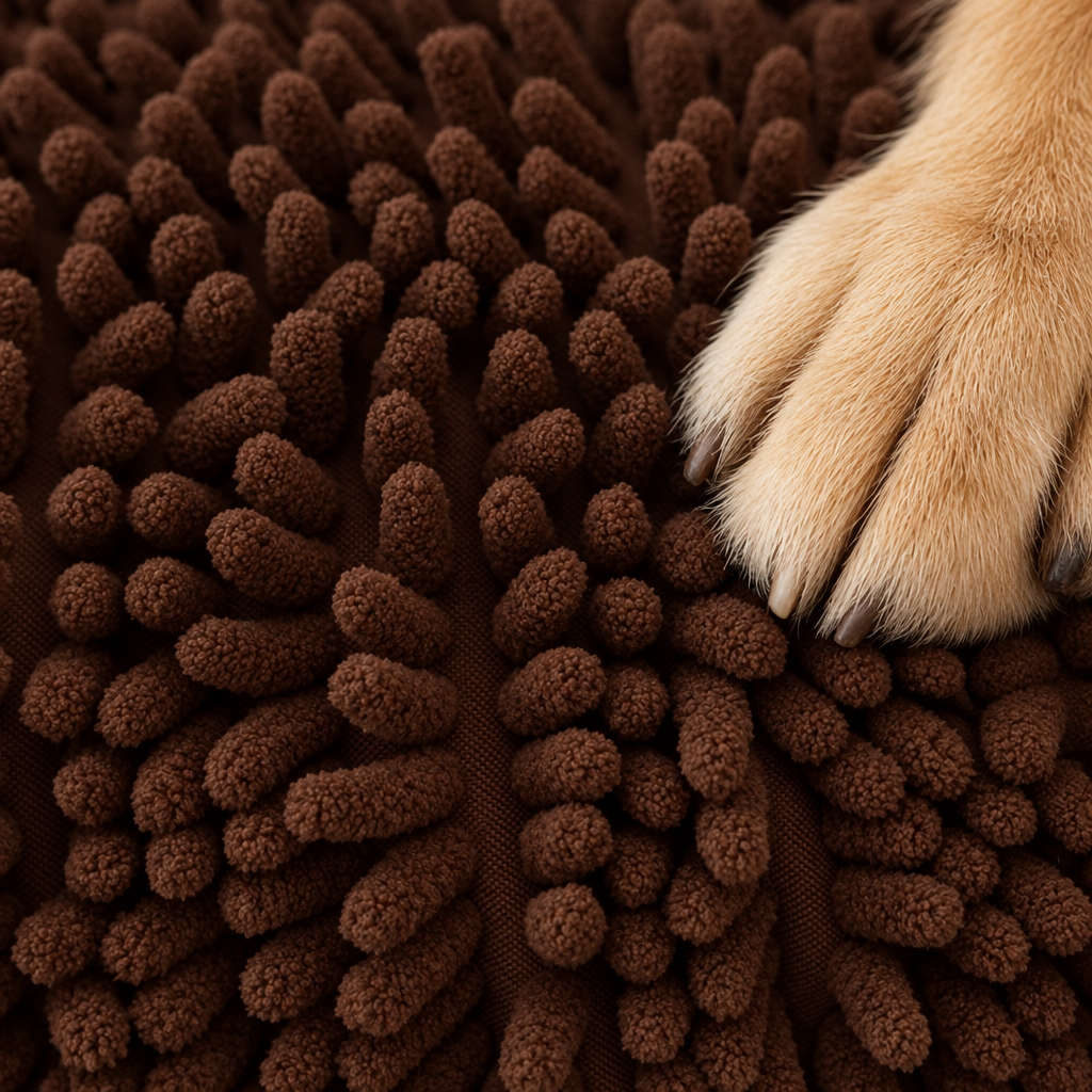 Close-up van de zachte, superabsorberende stof van de Towel Hoes Espresso